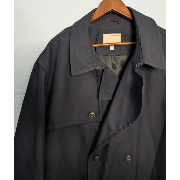 Banana Republic Heritage Collection XXL Navy Water Repellent Officer Coat Winter